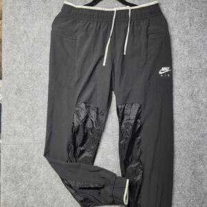 Nike Air Women's M Black Dri-FIT Running Jogger Pants Reflective Woven Athletic